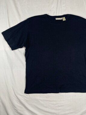 Vintage Merona Ribbed Crewneck Tee Shirt Men's Large Black All Cotton Y2K Grunge